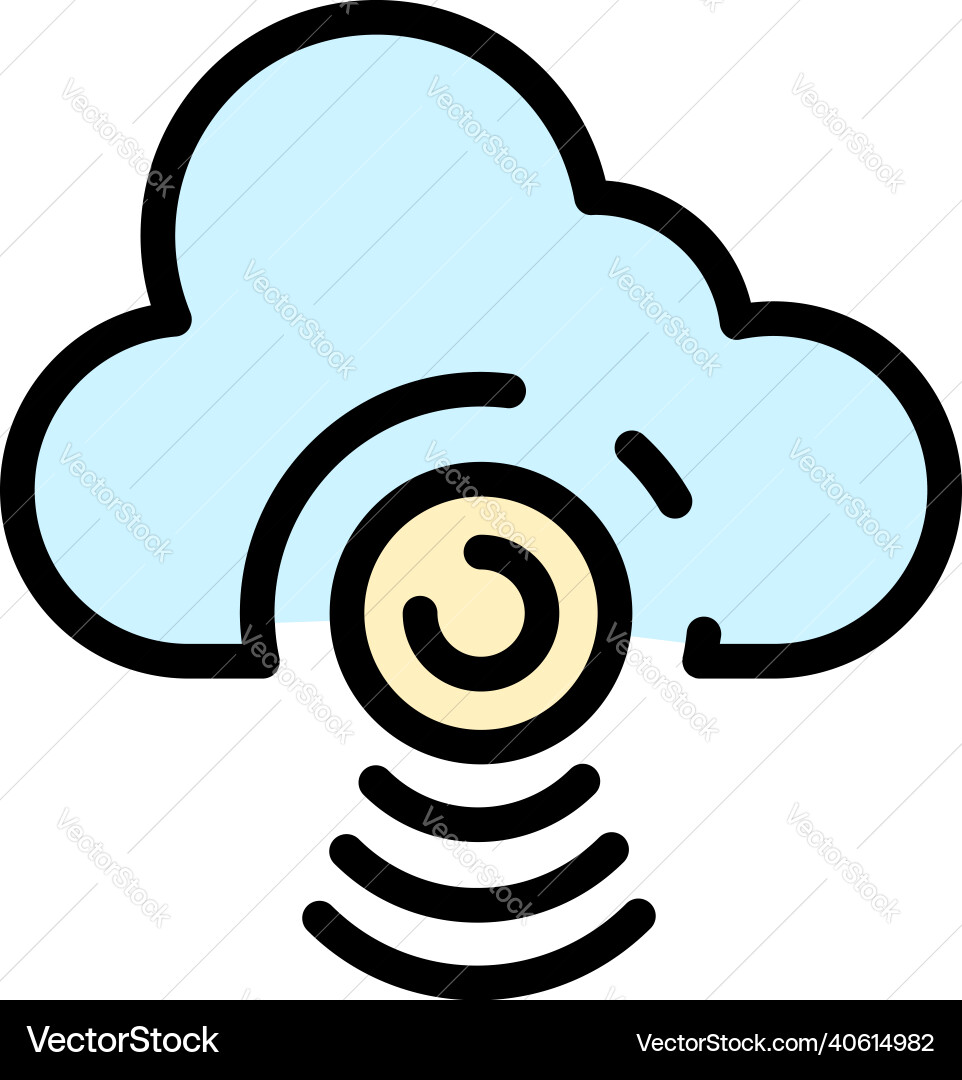 Data cloud element icon color outline Data cloud element icon color outline vector image