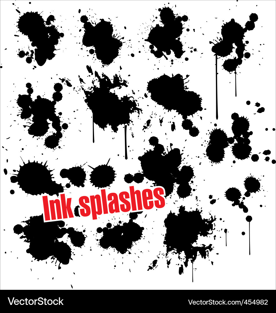 Dynamic Ink Splatters Vector Image