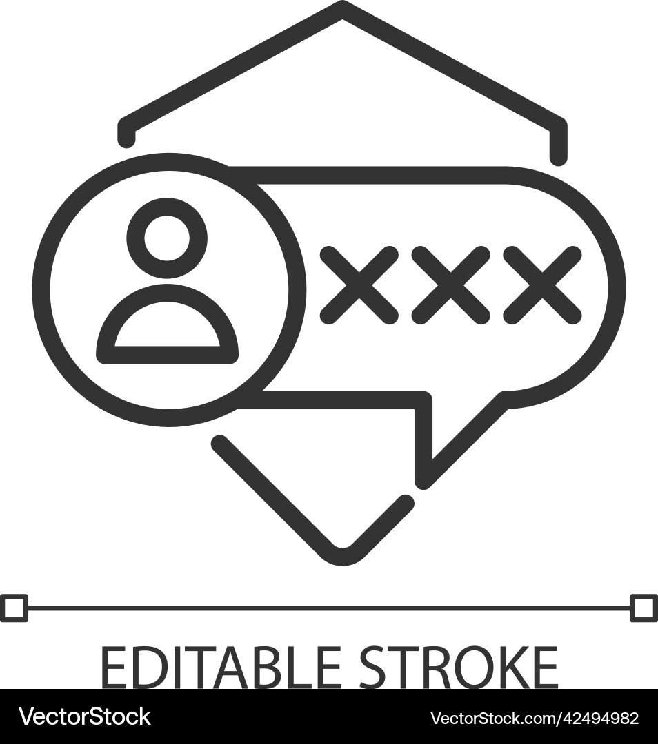 Encrypted messaging pixel perfect linear icon Encrypted messaging pixel perfect linear icon Vector Image