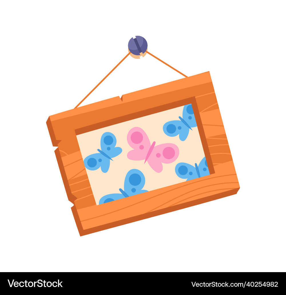 Frame with butterfly vector image