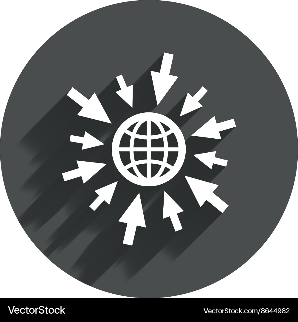 Go to web icon globe with mouse cursors vector image