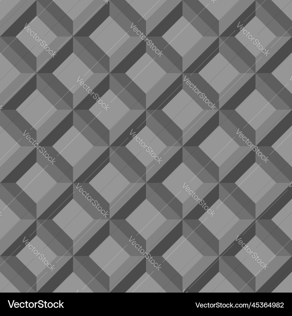 Gray squares 3d seamless pattern background Gray squares 3d seamless pattern background vector image