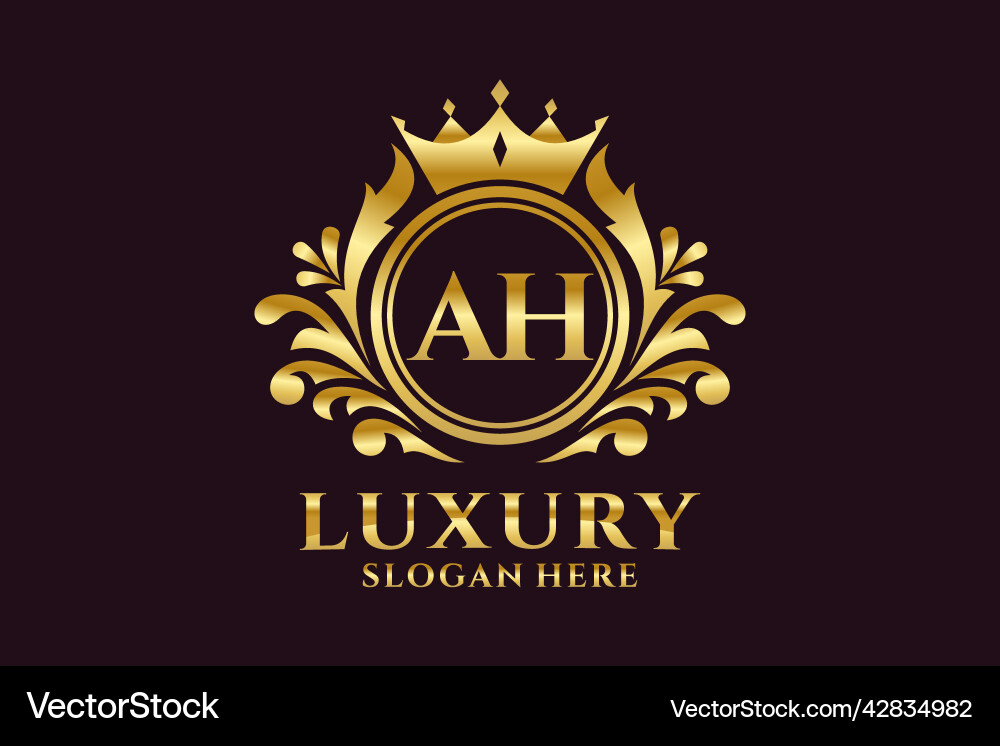 Initial ah letter royal luxury logo template Vector Image