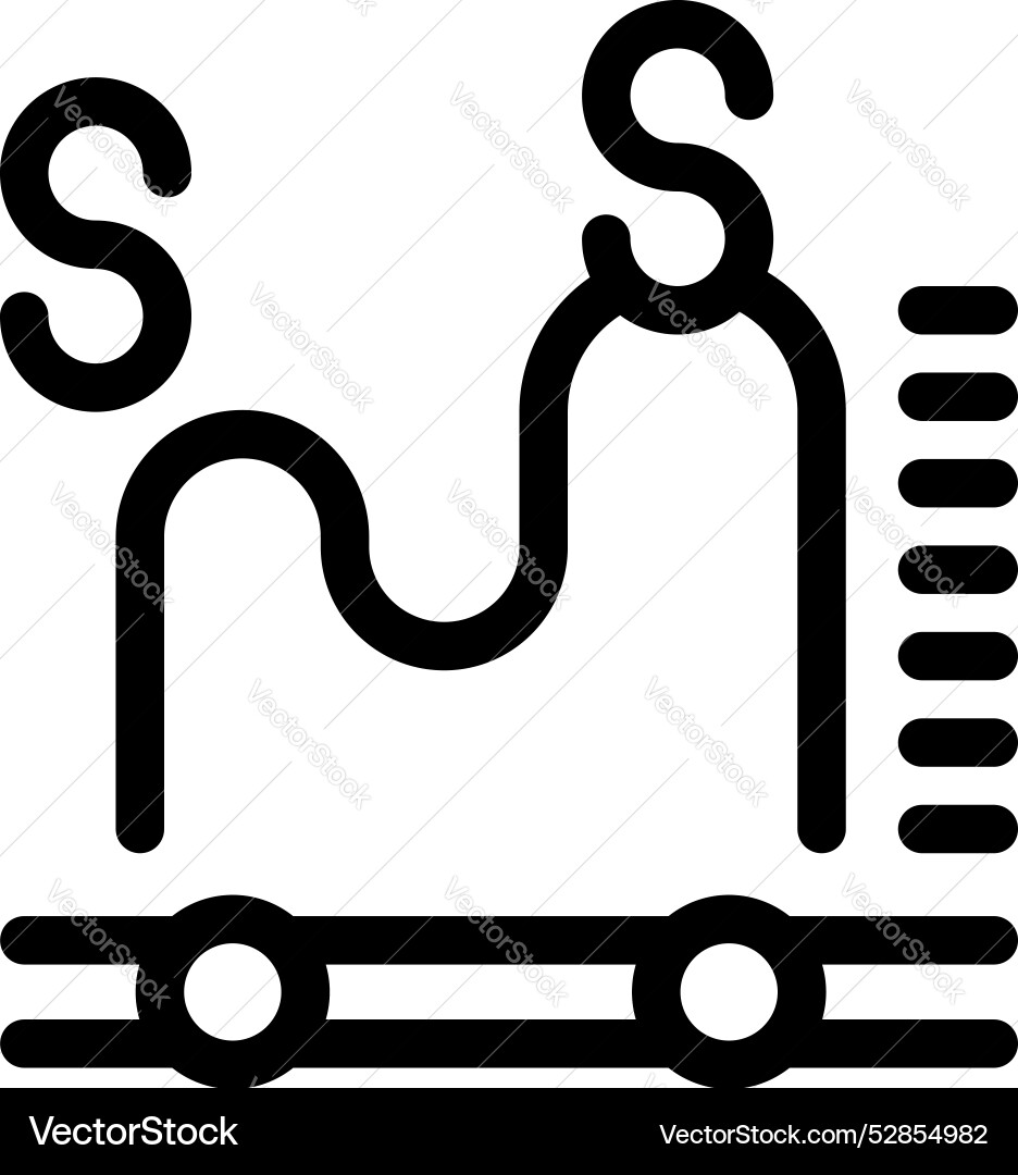 Line graph showing dollar sign currency Line graph showing dollar sign currency vector image