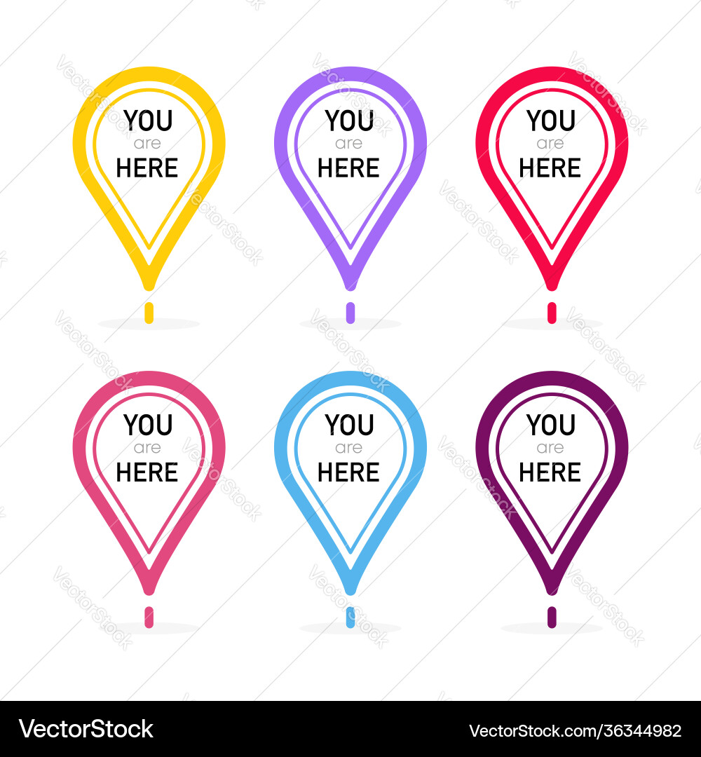 Location Pointer Markers - Red vector image