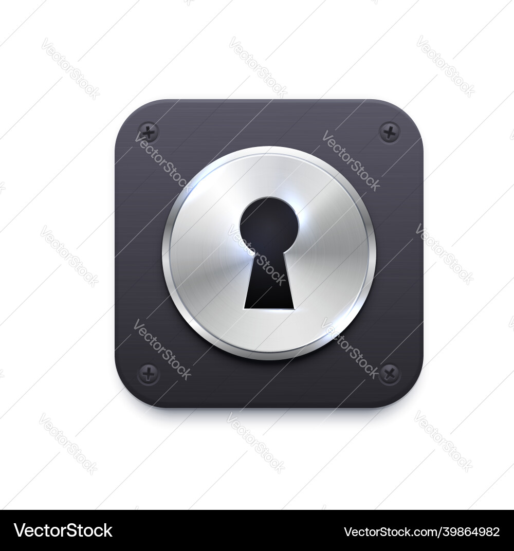Lock with keyhole app realistic icon Lock with keyhole app realistic icon vector image