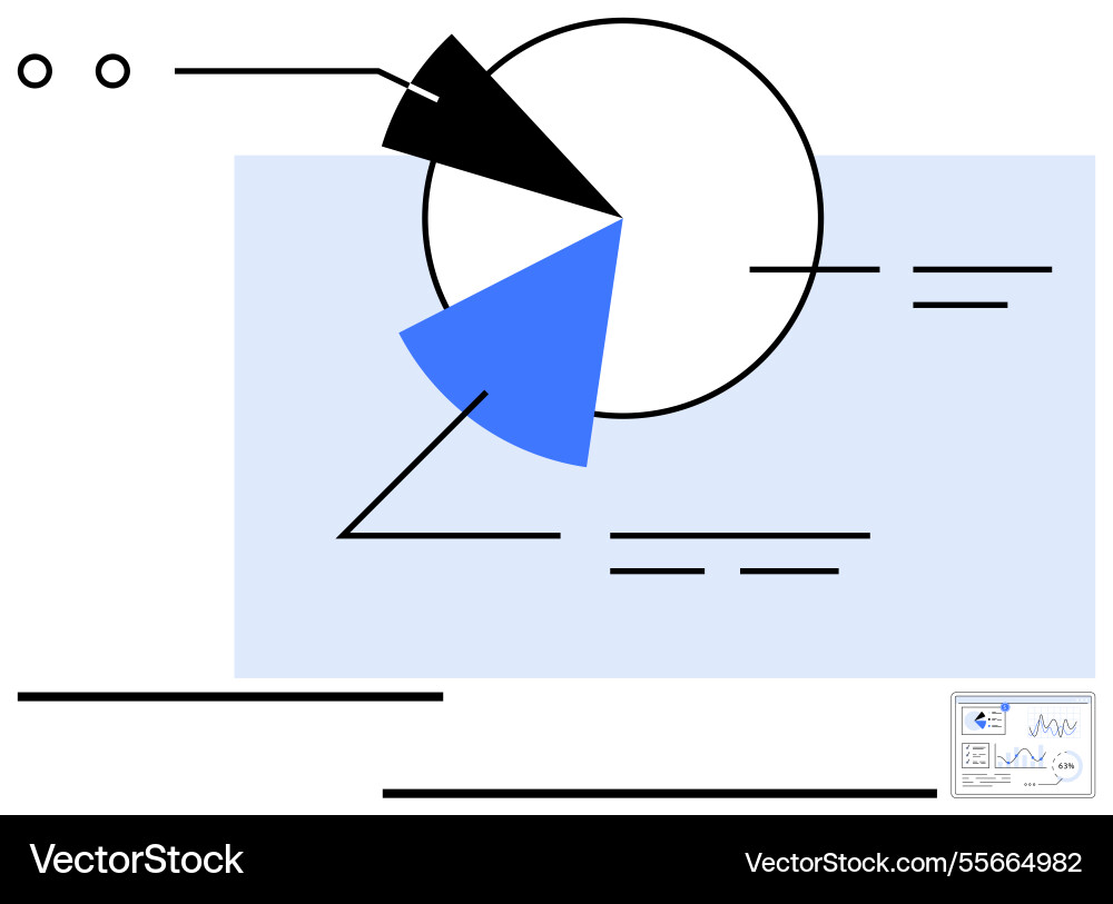 Minimalist pie chart with data labels Vector Image