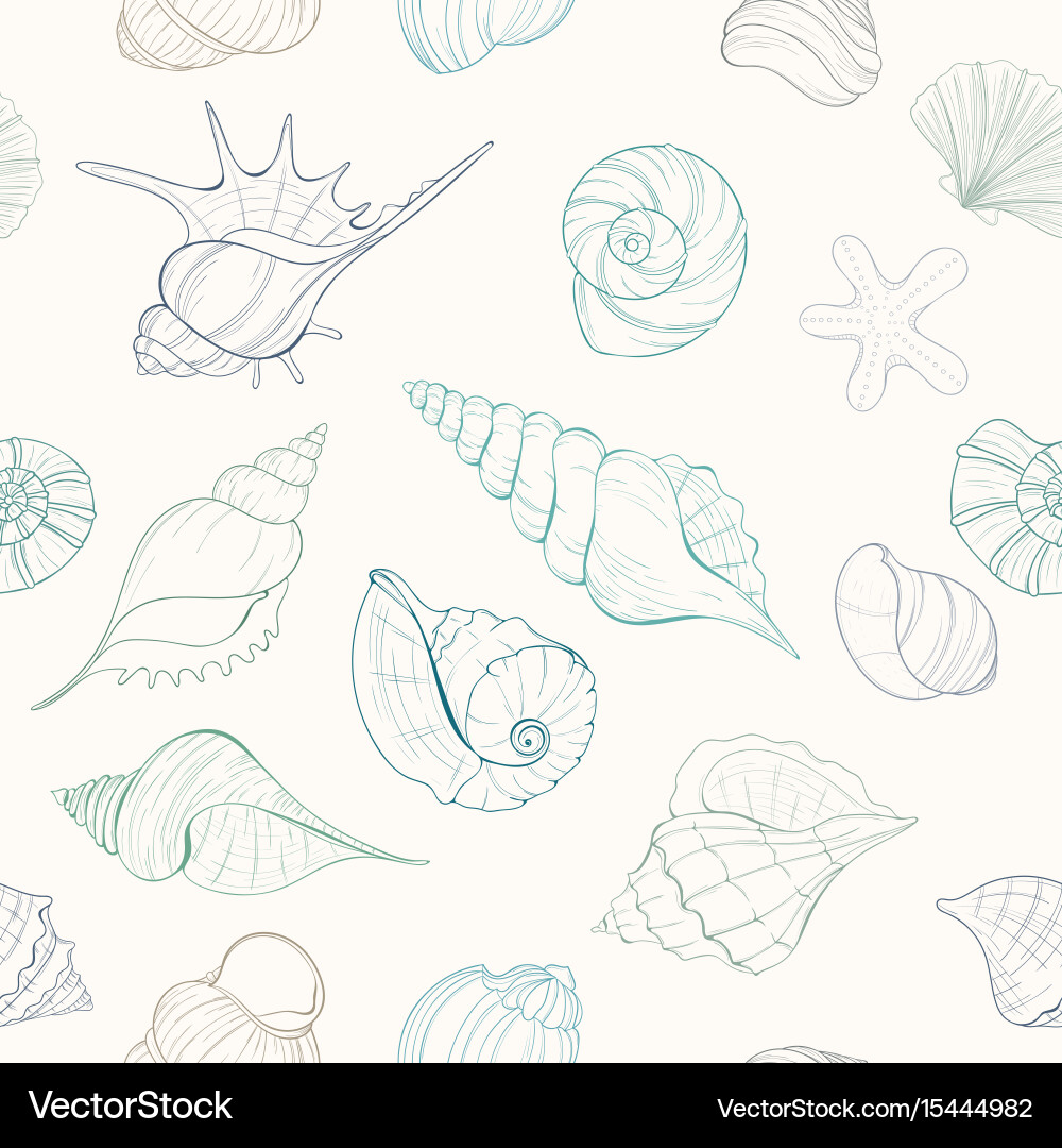 Ocean Seashell Pattern vector image