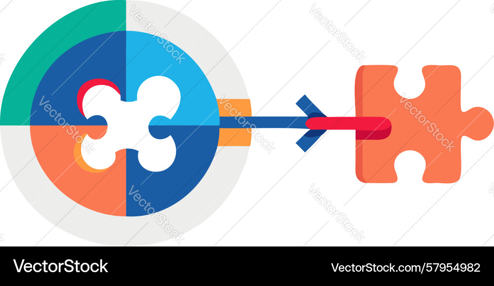 Puzzle Target Connection Icon Vector Image