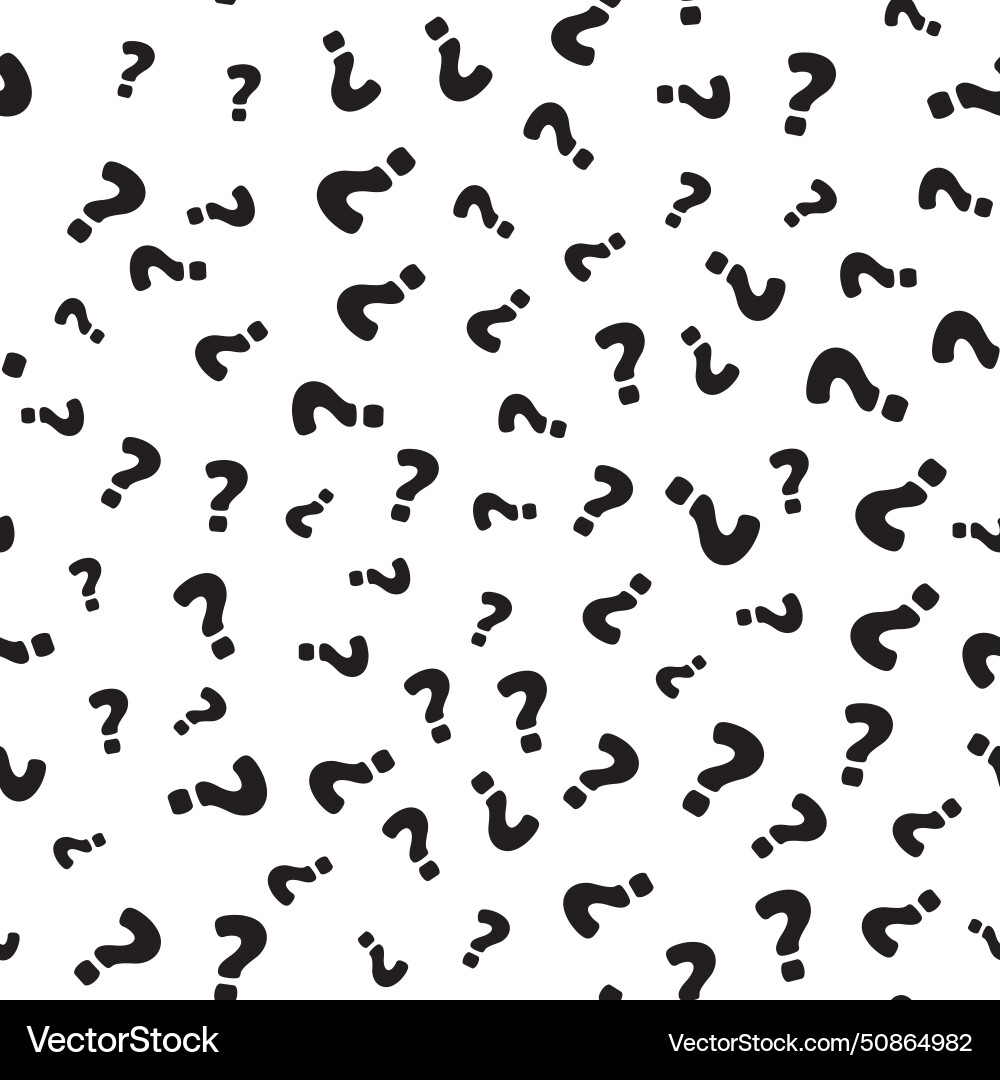 Question seamless pattern on white background Vector Image