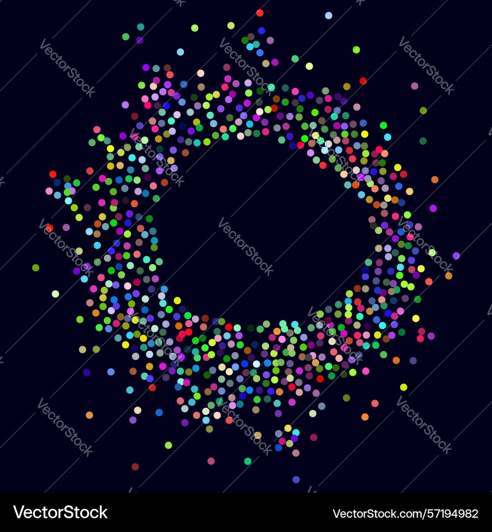 Round frame made of colorful dots Vector Image