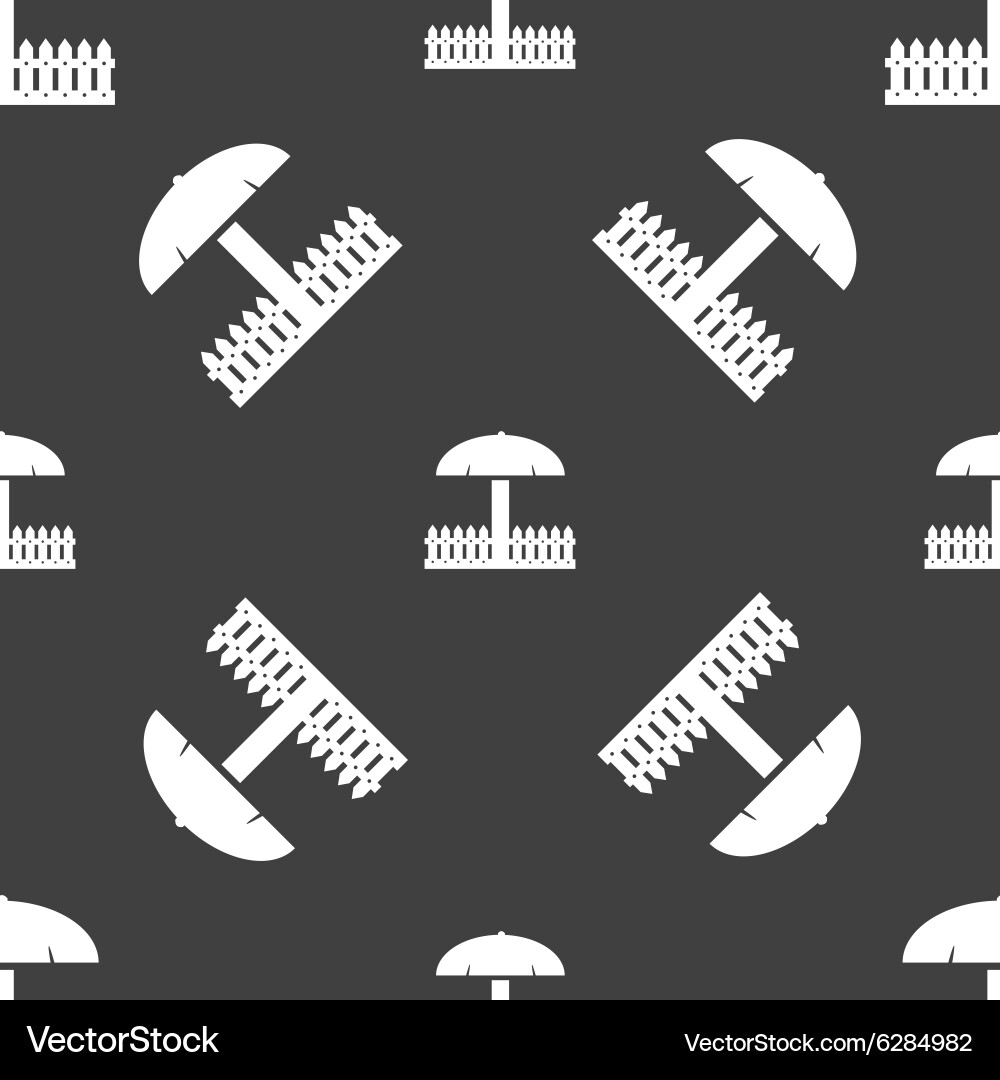 Sandbox icon sign seamless pattern on a gray Vector Image