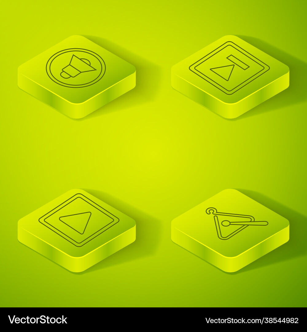 Set isometric fast forward play in square Vector Image