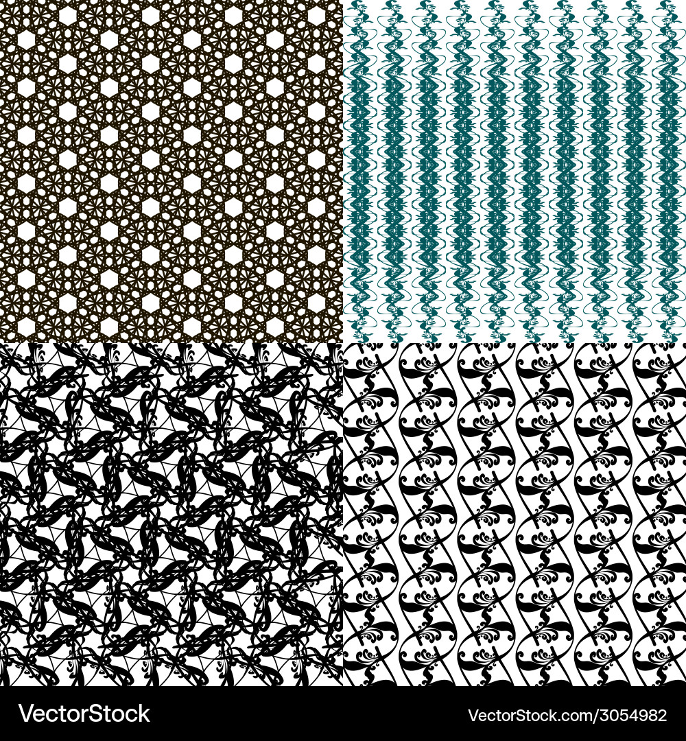 Set of geometric pattern in op art design vector image