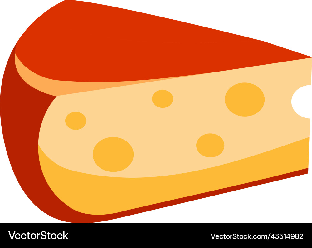 Slice of cheese semi flat color object Slice of cheese semi flat color object vector image