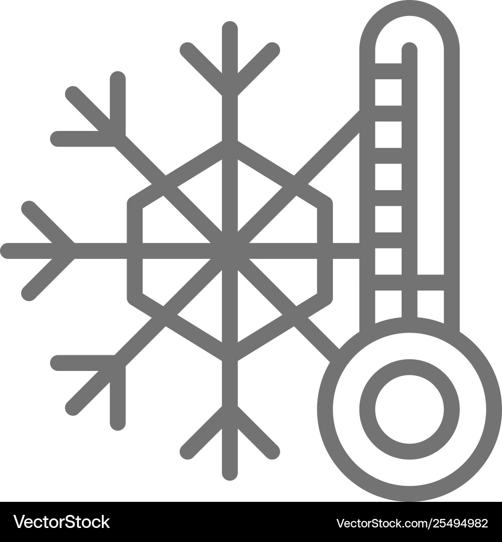Snowflake with a thermometer low temperature Snowflake with a thermometer low temperature Vector Image