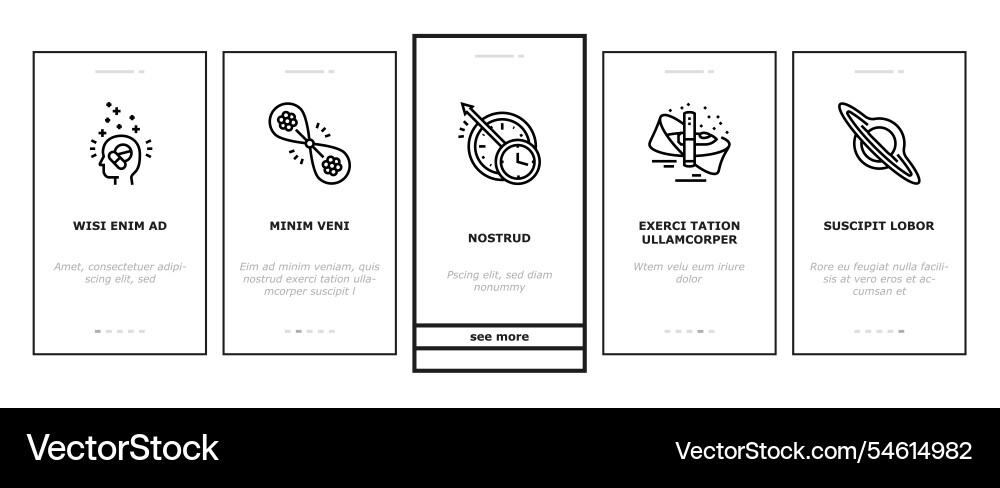 Unsolved mysteries question onboarding icons set vector image