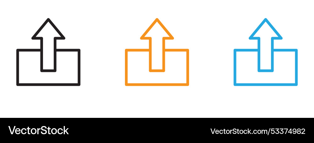 Upload icon thin line set vector image