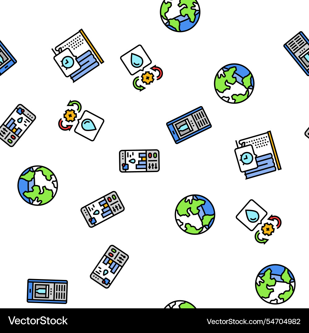 Water saving world drop planet seamless pattern Vector Image