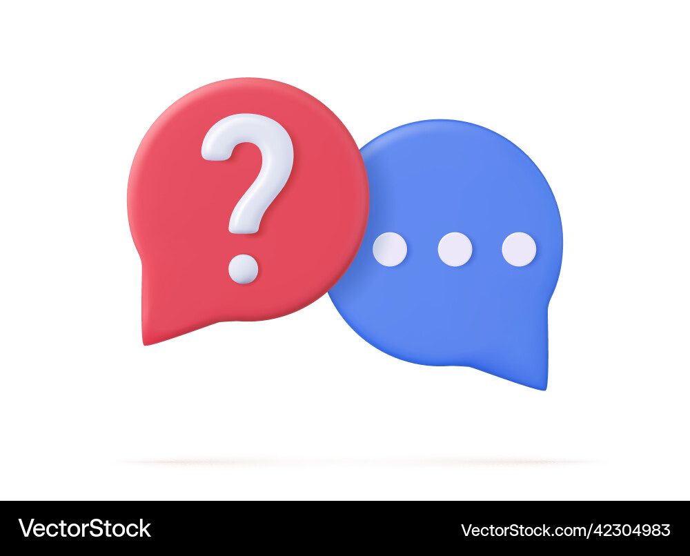 3d rendering faq icon 3d rendering faq icon Vector Image