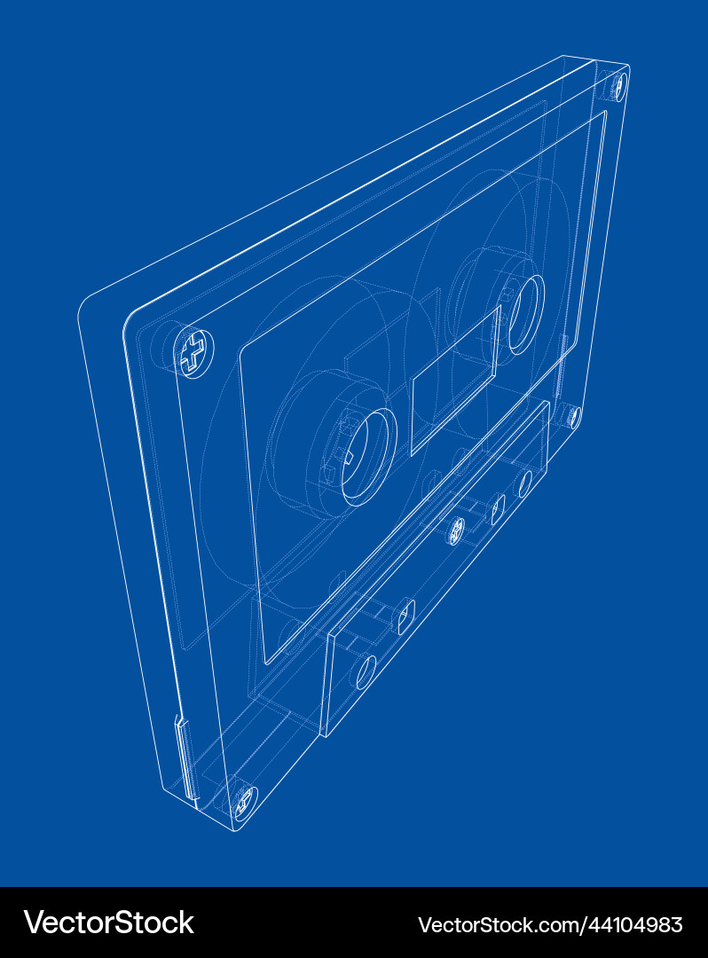 Cassette tape rendering of 3d vector image