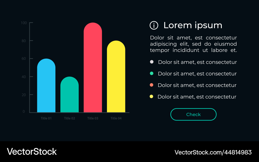 Chart with bars ui element template Chart with bars ui element template Vector Image