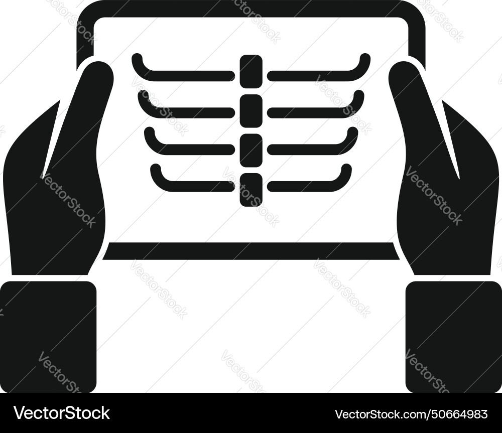 Chest xray image icon simple medical Royalty Free Vector