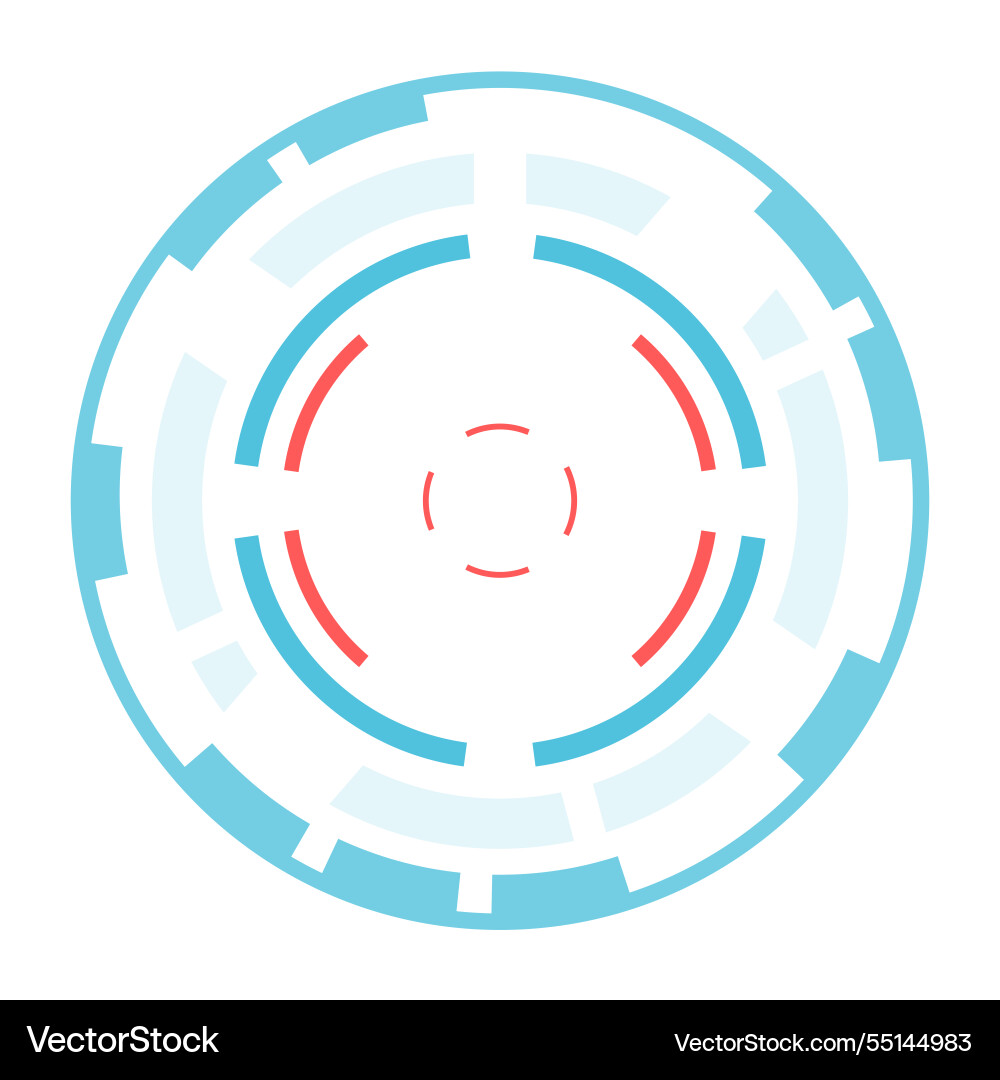 Circular futuristic heads up display element Circular futuristic heads up display element vector image