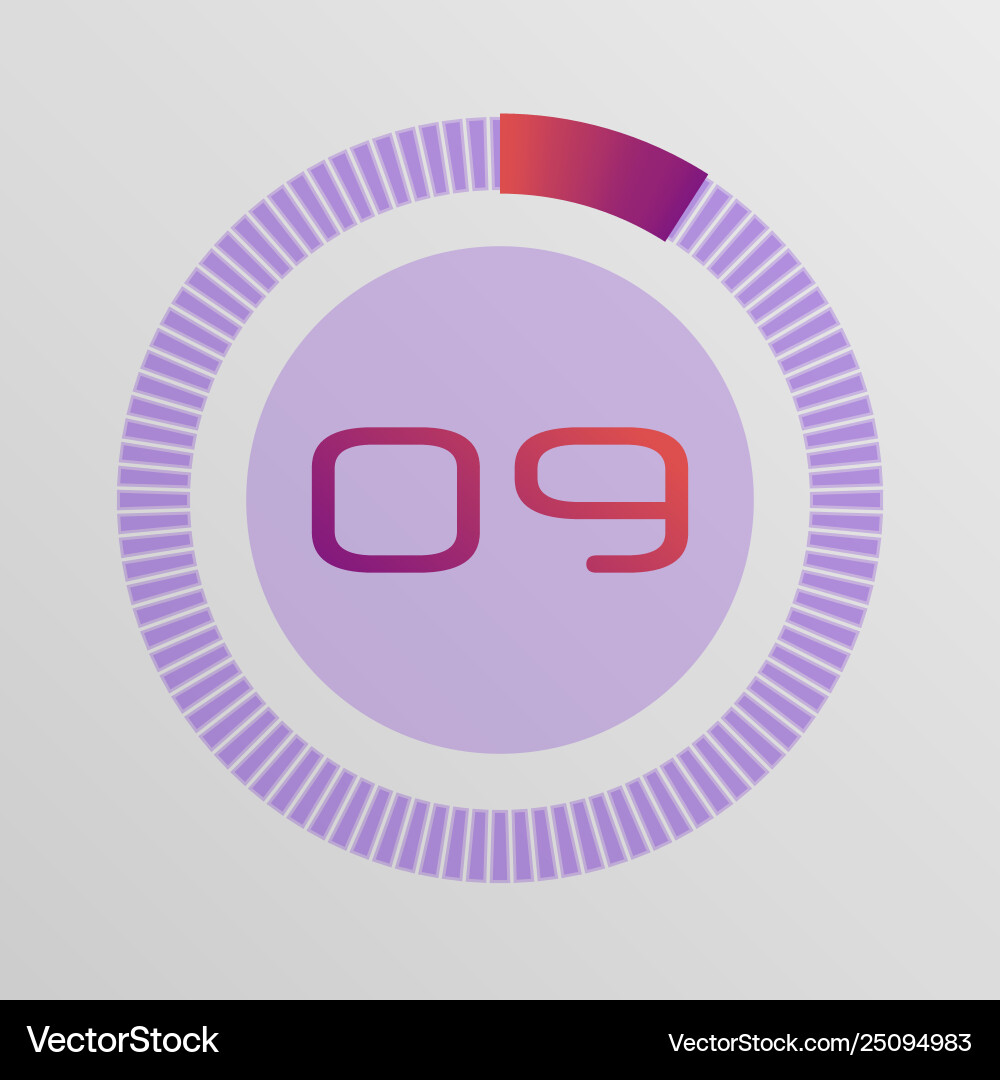 Circular interval timer Circular interval timer vector image