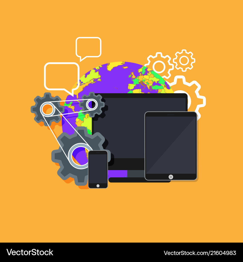 Design web interface website computer development vector image