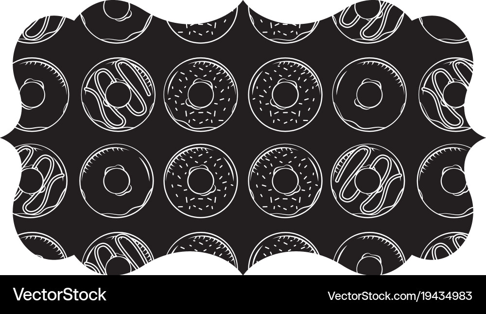 Frame with donuts pattern background Vector Image