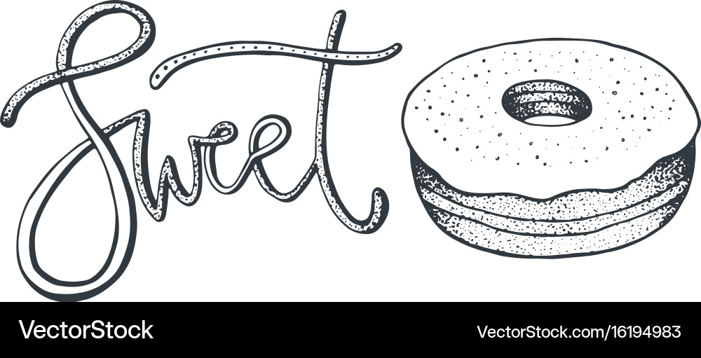 Hand-Drawn Donut Sketch - Sweet Treat Vector Image