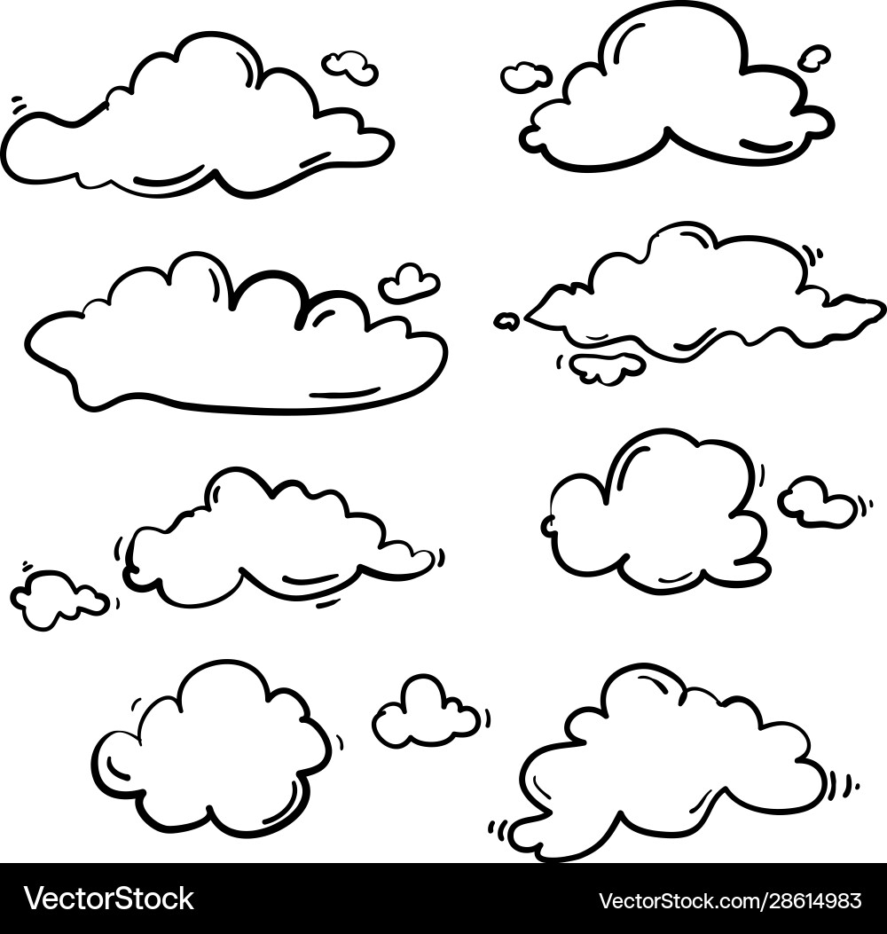 Handdrawn doodle cloud in cartoon style Handdrawn doodle cloud in cartoon style vector image