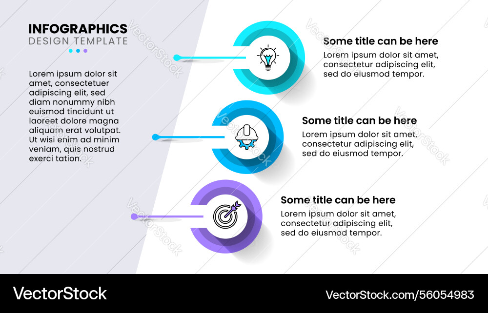 Infographic template 3 steps with icons and text Infographic template 3 steps with icons and text vector image