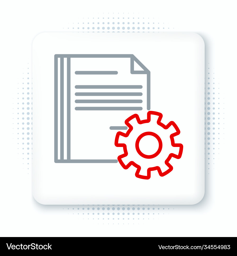 Line document settings with gears icon isolated vector image
