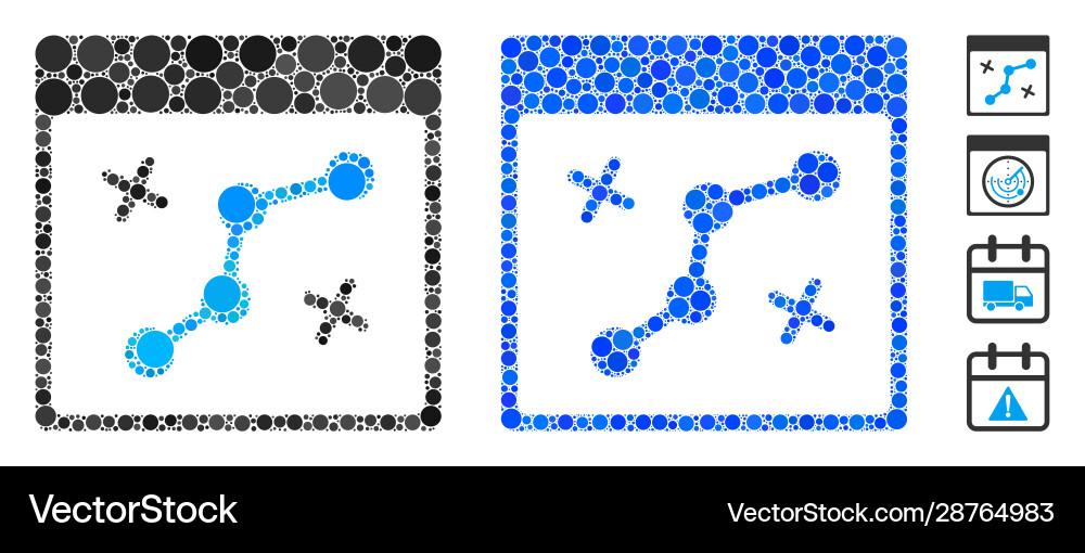 Path points calendar page composition icon Vector Image