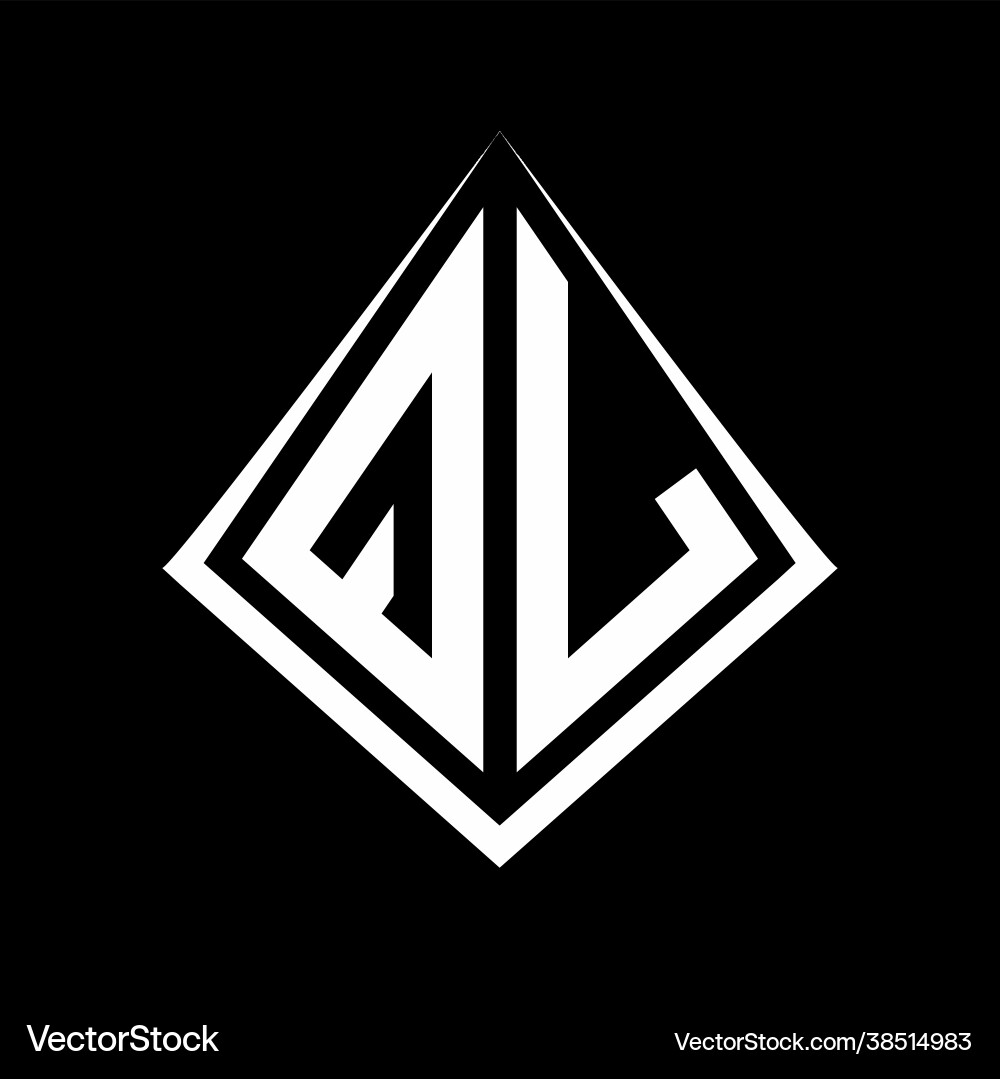 Ql logo letters monogram with prisma shape design Ql logo letters monogram with prisma shape design Vector Image