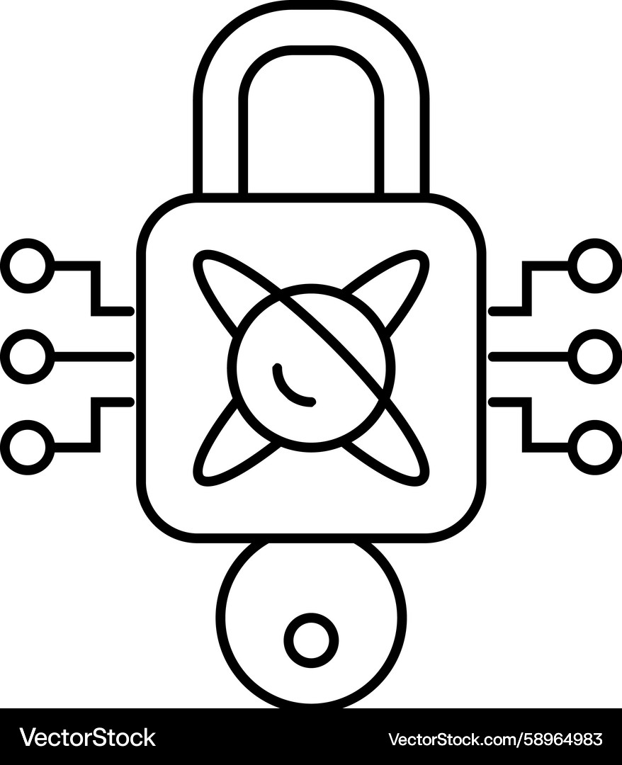 Quantum Encryption Lock Icon Vector Image