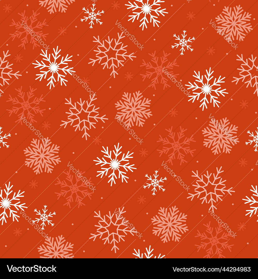 Red seamless pattern with snowflakes image Red seamless pattern with snowflakes image vector image