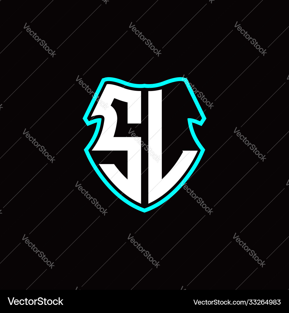 S l initial logo design with a shield shape S l initial logo design with a shield shape Vector Image