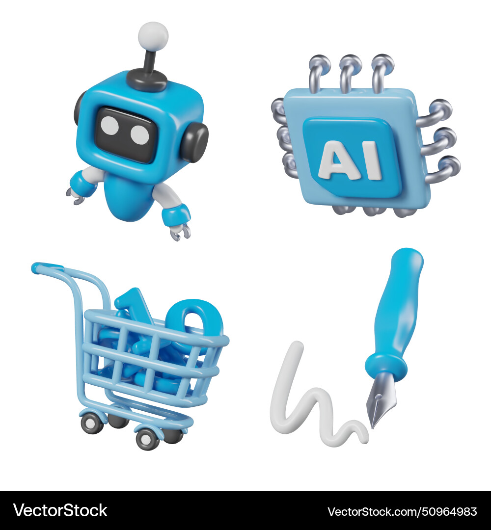 Set of 3d for concepts Vector Image