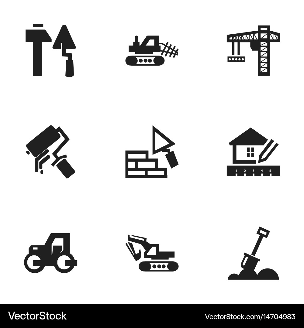 Set of 9 editable structure icons includes vector image