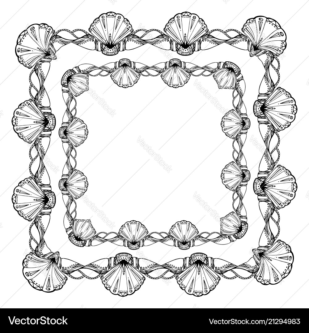 Set square black and white frame Royalty Free Vector Image