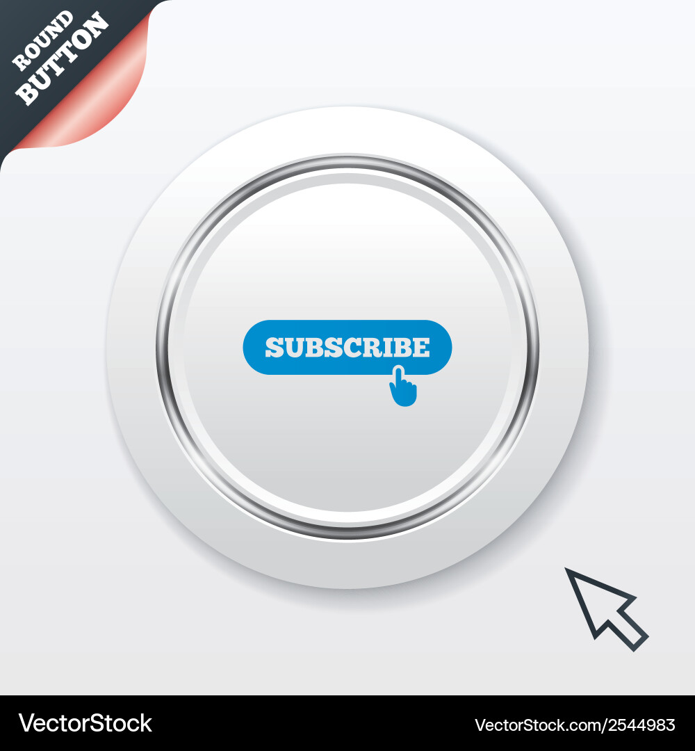 Subscribe with hand pointer icon membership Vector Image