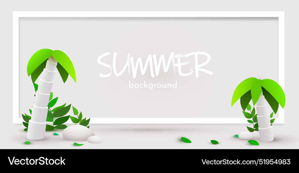 Summer frame tropical background Royalty Free Vector Image