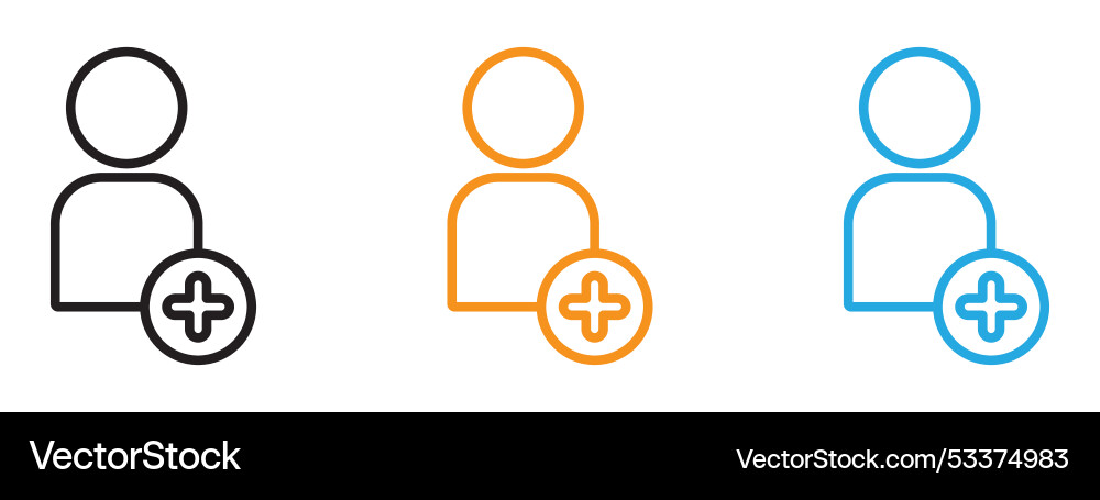 User add icon thin line set vector image