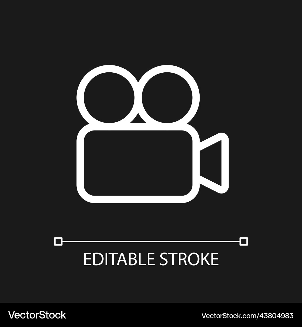Video camera pixel perfect white linear ui icon Video camera pixel perfect white linear ui icon vector image