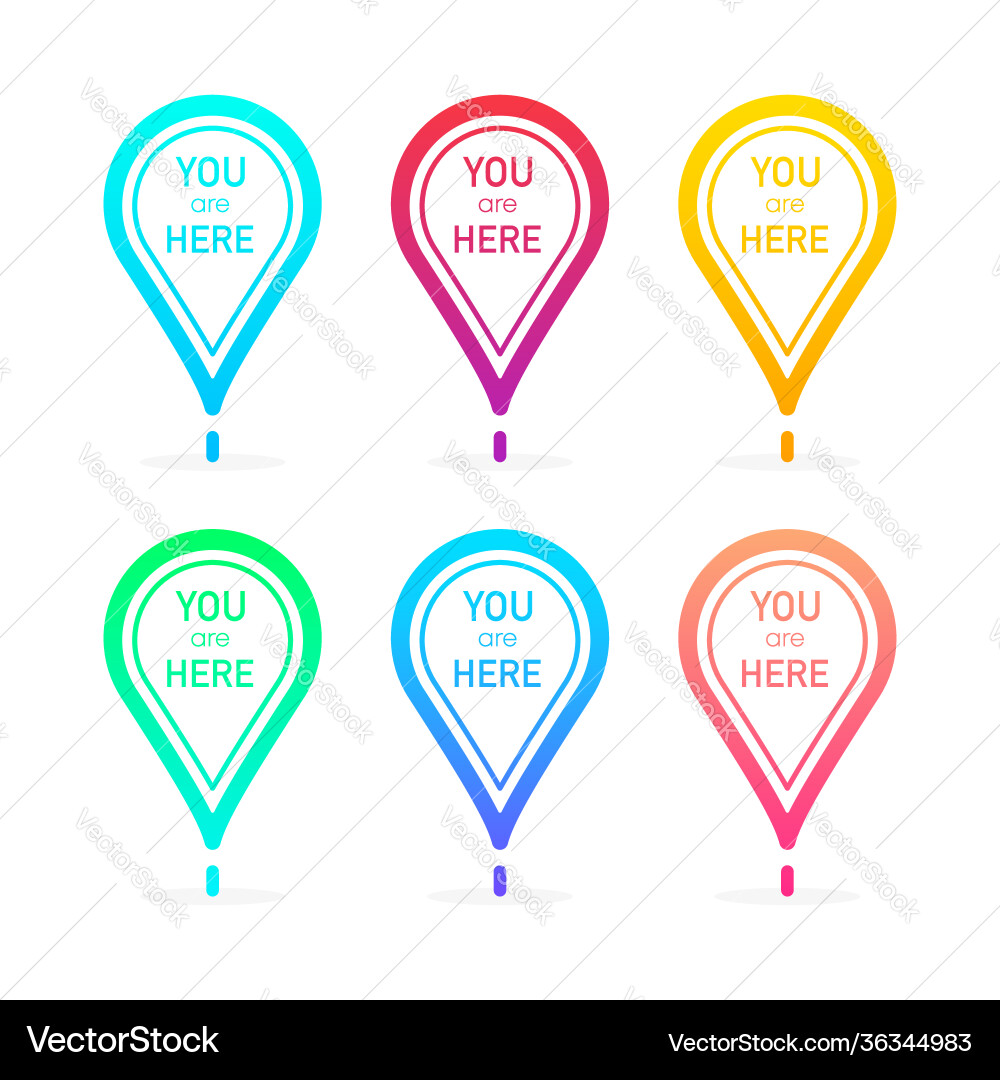 You are here red location pointer marker You are here red location pointer marker vector image