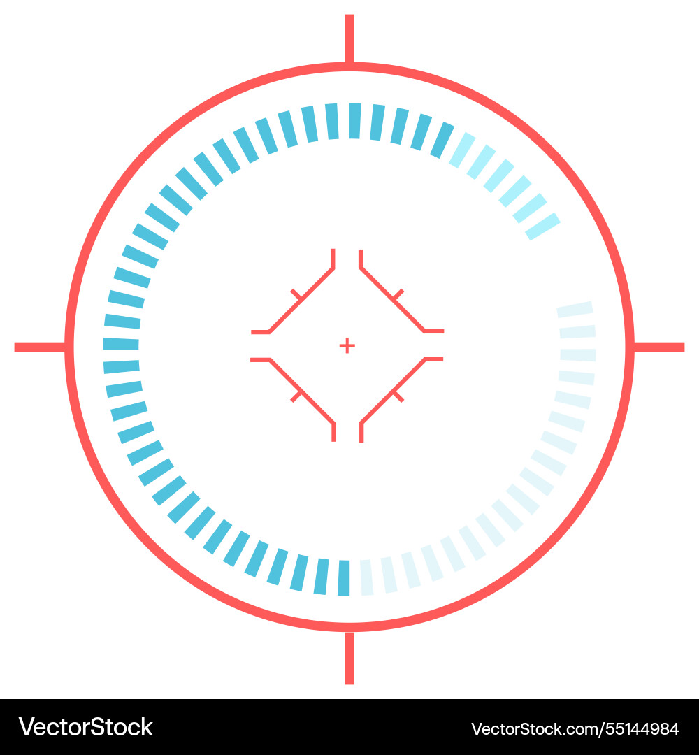 Circular loading bar and crosshair target perfect Circular loading bar and crosshair target perfect vector image