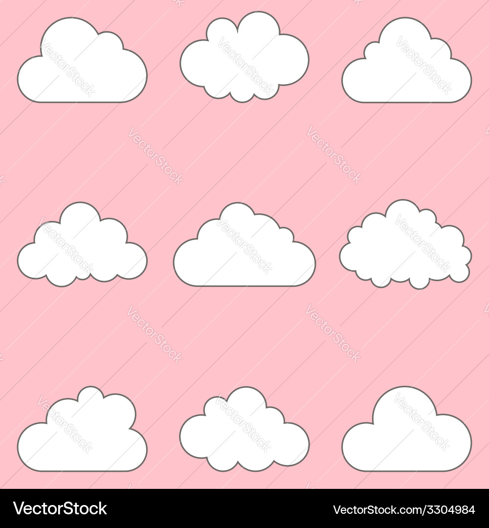 Clouds set icons for cloud computing app vector image